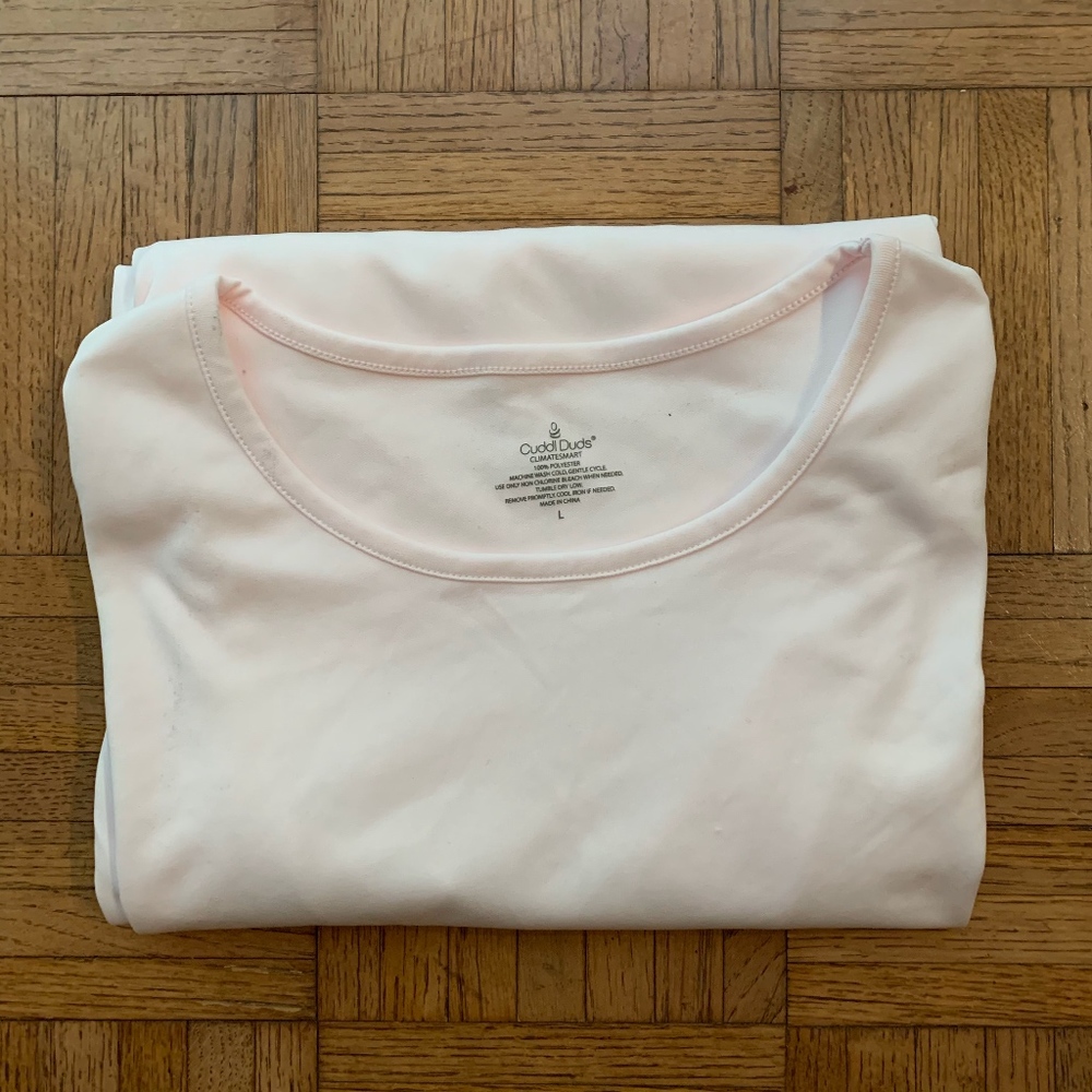 Women's Cuddl Duds Pink ClimateSmart T Shirt, L